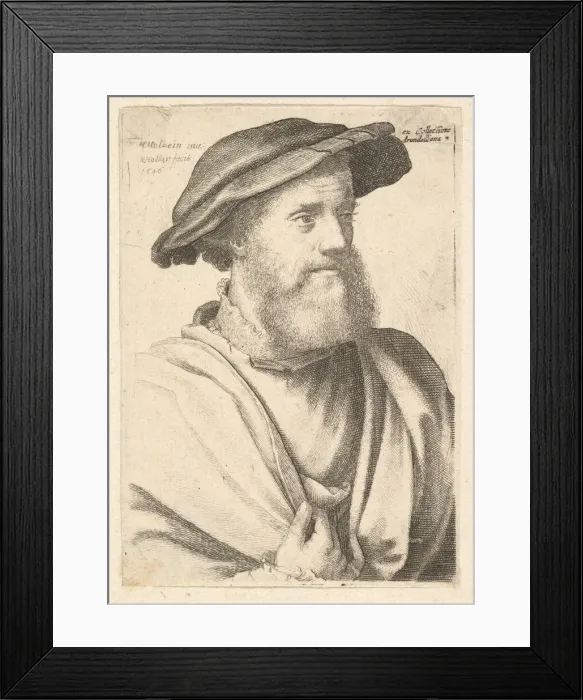 Framed Print : A bearded man after Hans Holbein (?), 1646. Creator: Wenceslaus Hollar Framed Print : A bearded man after Hans Holbein (?), 1646. Creator: Wenceslaus Hollar
