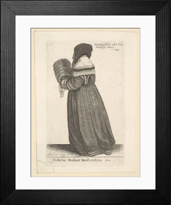 Framed Print : Nobilis Mulier Brabantica, (Noblewoman from Brabant), 1648. Creator: Wenceslaus Hollar Framed Print : Nobilis Mulier Brabantica, (Noblewoman from Brabant), 1648. Creator: Wenceslaus Hollar