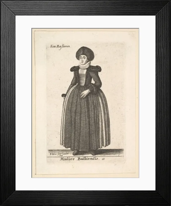 Framed Print : Mulier Basiliensis (Woman of Basel);, 1644. Creator: Wenceslaus Hollar Framed Print : Mulier Basiliensis (Woman of Basel);, 1644. Creator: Wenceslaus Hollar