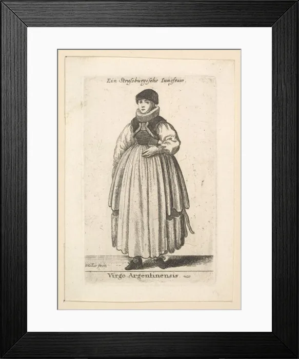 Framed Print : Virgo Argentinensis. (Unmarried woman from Strasbourg), 1625-77 Framed Print : Virgo Argentinensis. (Unmarried woman from Strasbourg), 1625-77
