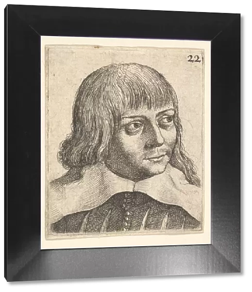 Head of a young man, turned slightly to right, 1625-77. Creator: Wenceslaus Hollar