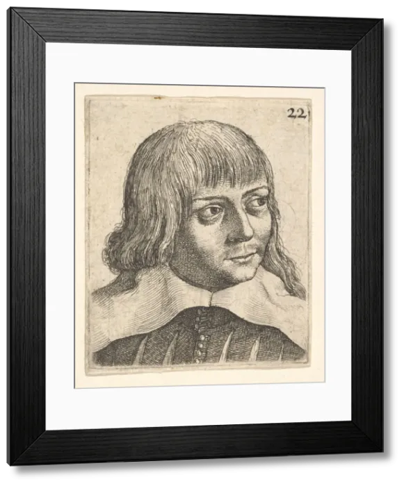 Framed Print : Head of a young man, turned slightly to right, 1625-77. Creator: Wenceslaus Hollar Framed Print : Head of a young man, turned slightly to right, 1625-77. Creator: Wenceslaus Hollar
