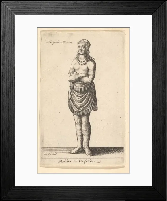 Framed Print : Woman of Virginia, ca. 1643. Creator: Wenceslaus Hollar Framed Print : Woman of Virginia, ca. 1643. Creator: Wenceslaus Hollar