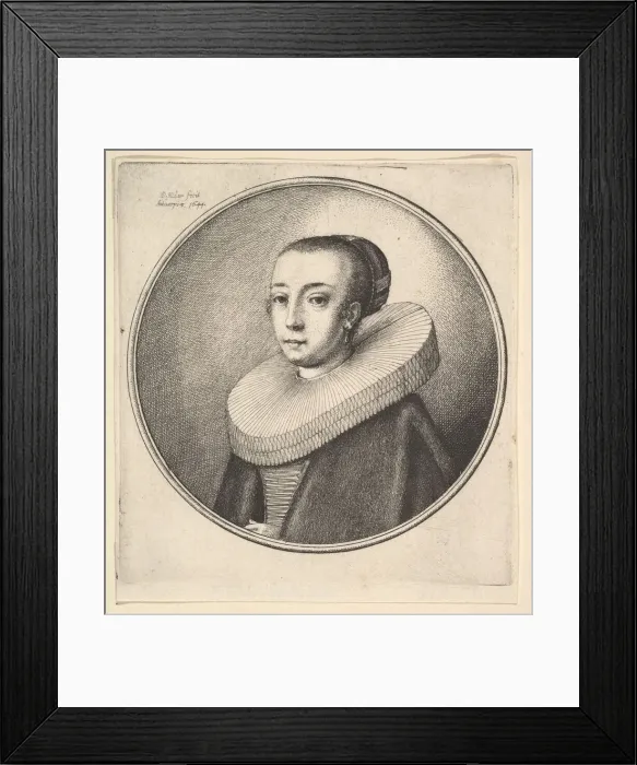 Framed Print : Woman with circular lace ruff, 1644. Creator: Wenceslaus Hollar Framed Print : Woman with circular lace ruff, 1644. Creator: Wenceslaus Hollar