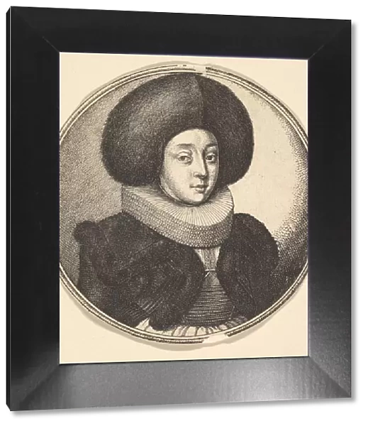 Woman with large circular fur hat and lace ruff, 1645. Creator: Wenceslaus Hollar