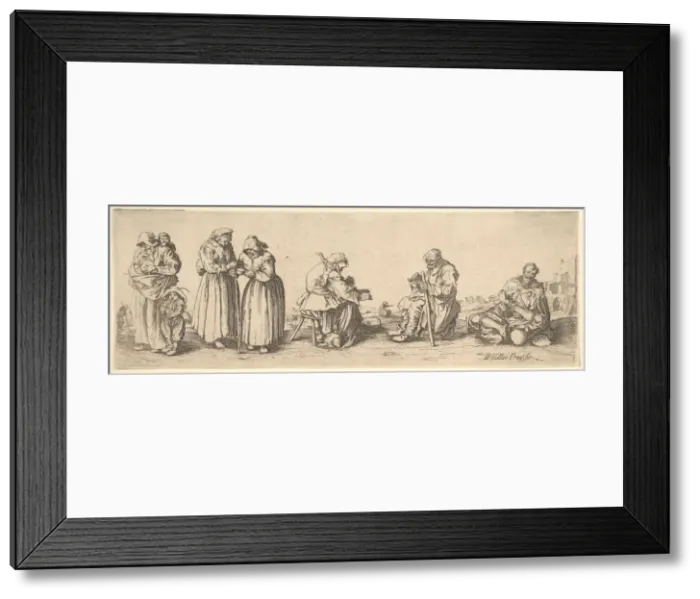 Framed Print : Six Men and Women Beggars, 1630. Creator: Wenceslaus Hollar Framed Print : Six Men and Women Beggars, 1630. Creator: Wenceslaus Hollar