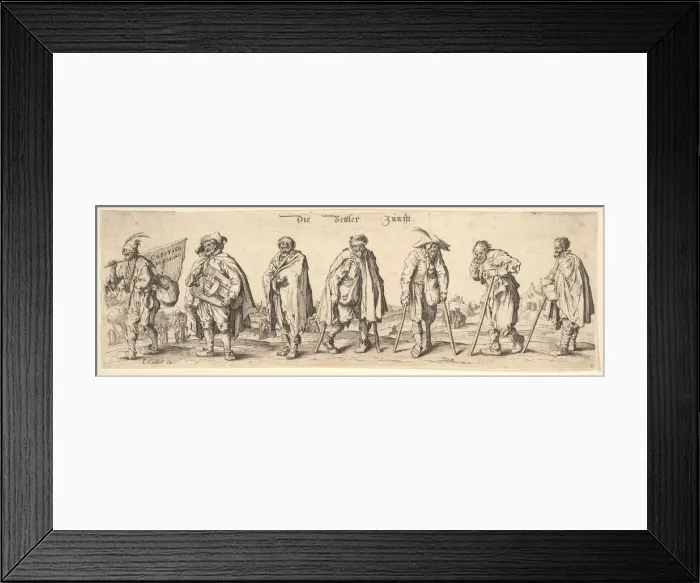 Framed Print : Die Bettler Zunfft (The Seven Beggars), 1630. Creator: Wenceslaus Hollar Framed Print : Die Bettler Zunfft (The Seven Beggars), 1630. Creator: Wenceslaus Hollar