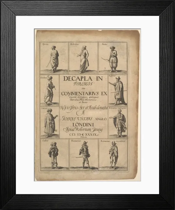 Framed Print : Title page: Decapla in Psalmos, 1639. Creator: Wenceslaus Hollar Framed Print : Title page: Decapla in Psalmos, 1639. Creator: Wenceslaus Hollar