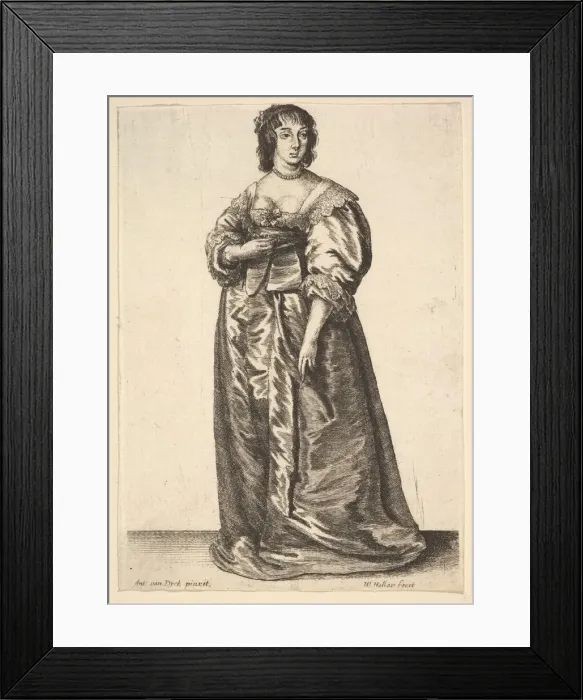 Framed Print : Whole-length lady, after Anthony van Dyck, 1625-77. Creator: Wenceslaus Hollar Framed Print : Whole-length lady, after Anthony van Dyck, 1625-77. Creator: Wenceslaus Hollar