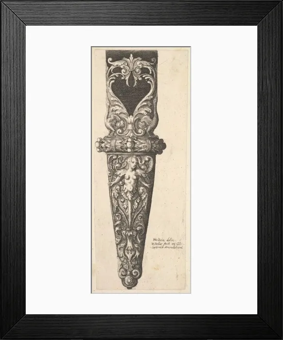Framed Print : Lower portion of a scabbard, 1625-77. Creator: Wenceslaus Hollar Framed Print : Lower portion of a scabbard, 1625-77. Creator: Wenceslaus Hollar