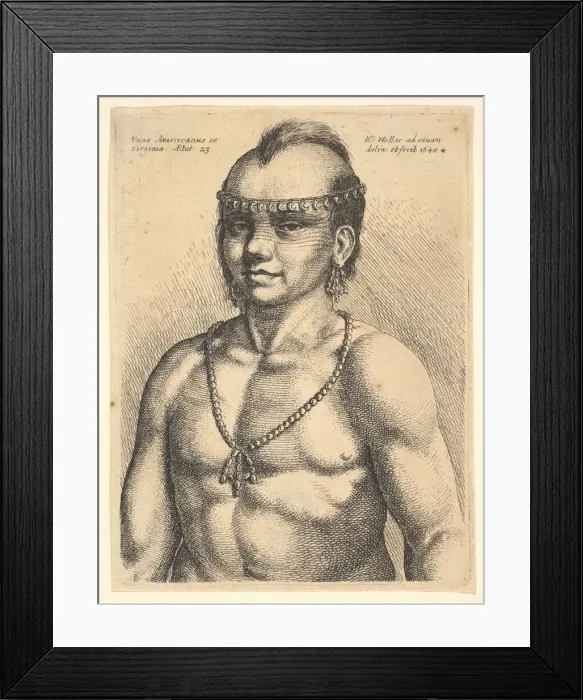 Framed Print : Unus Americanus ex Virginia (An American from Virginia), 1645. Creator: Wenceslaus Hollar Framed Print : Unus Americanus ex Virginia (An American from Virginia), 1645. Creator: Wenceslaus Hollar