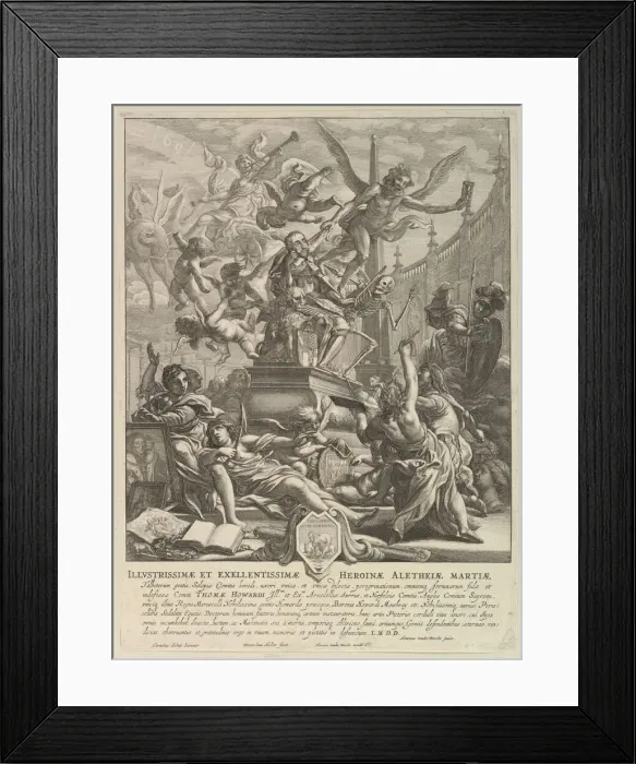 Framed Print : Allegory on the Death of the Earl of Arundel, ca. 1646. Creator: Wenceslaus Hollar Framed Print : Allegory on the Death of the Earl of Arundel, ca. 1646. Creator: Wenceslaus Hollar