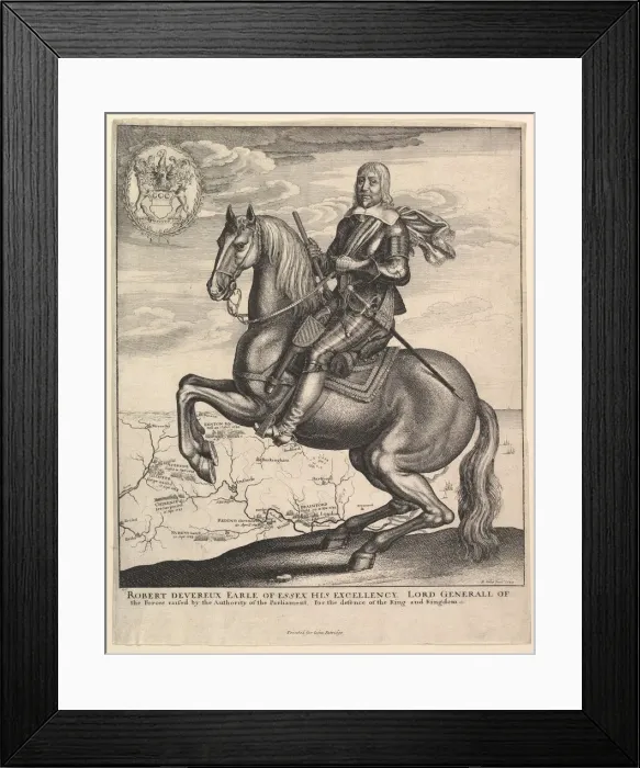 Framed Print : Earl of Essex on Horseback, 1643. Creator: Wenceslaus Hollar Framed Print : Earl of Essex on Horseback, 1643. Creator: Wenceslaus Hollar