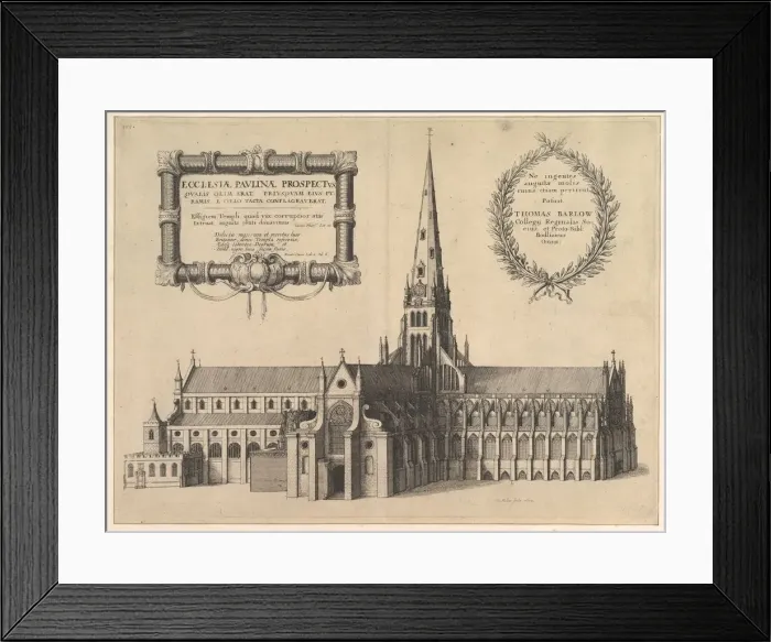 Framed Print : Saint Pauls from the South Showing the Spire (Ecclesiae Paulinae Prospectus... ), 1657 Framed Print : Saint Pauls from the South Showing the Spire (Ecclesiae Paulinae Prospectus... ), 1657