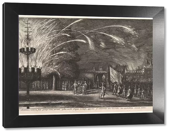 Fireworks at Hemissem, 1625-77. Creator: Wenceslaus Hollar
