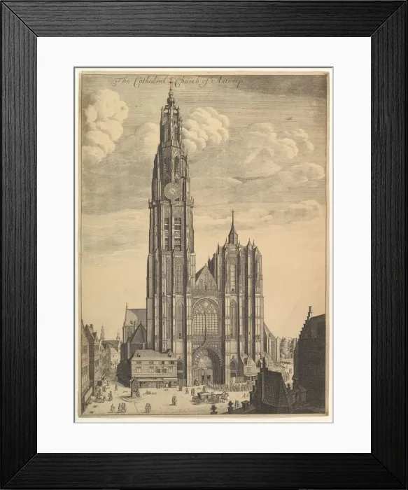 Framed Print : Antwerp Cathedral (Prospectvs Tvrris EcclesiaeCathedralis), 1649 Framed Print : Antwerp Cathedral (Prospectvs Tvrris EcclesiaeCathedralis), 1649