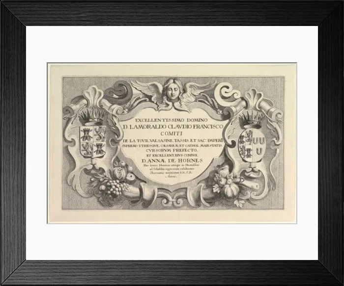 Framed Print : Title to the Entry into Hemissem, 1625-77. Creator: Wenceslaus Hollar Framed Print : Title to the Entry into Hemissem, 1625-77. Creator: Wenceslaus Hollar