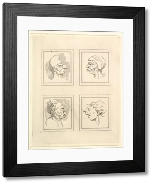 Framed Print : Four Heads (from Characaturas by Leonardo da Vinci, from Drawings by Wenceslaus Hollar Framed Print : Four Heads (from Characaturas by Leonardo da Vinci, from Drawings by Wenceslaus Hollar