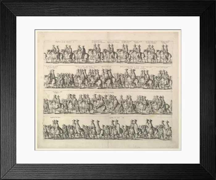 Framed Print : Coronation Procession of Charles II Through London, 1662. Creator: Wenceslaus Hollar Framed Print : Coronation Procession of Charles II Through London, 1662. Creator: Wenceslaus Hollar