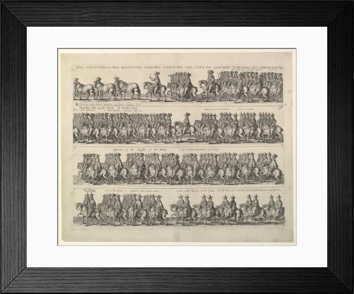 Framed Print : Coronation Procession of Charles II Through London, 1662. Creator: Wenceslaus Hollar Framed Print : Coronation Procession of Charles II Through London, 1662. Creator: Wenceslaus Hollar
