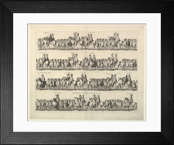 Framed Print : Coronation Procession of Charles II Through London, 1662. Creator: Wenceslaus Hollar Framed Print : Coronation Procession of Charles II Through London, 1662. Creator: Wenceslaus Hollar