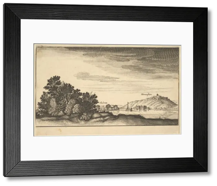 Framed Print : Landscape showing Coblentz and Harmenstein, copy, 17th century. Creator: Abraham Aubri Framed Print : Landscape showing Coblentz and Harmenstein, copy, 17th century. Creator: Abraham Aubri