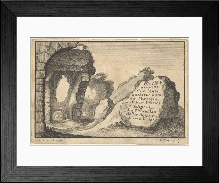 Framed Print : Roman Ruins, second version of title-page, ca. 1650. Creator: Unknown Framed Print : Roman Ruins, second version of title-page, ca. 1650. Creator: Unknown