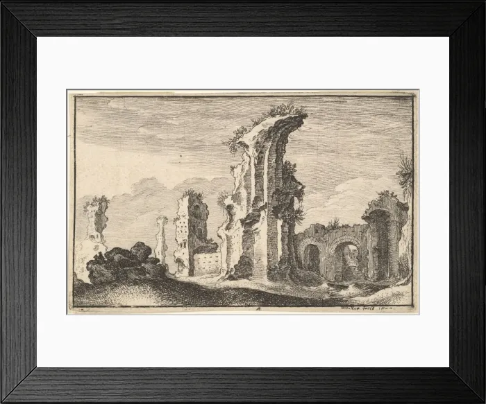 Framed Print : Ruins of St Croix de Jerusalem, 17th century. Creator: Wenceslaus Hollar Framed Print : Ruins of St Croix de Jerusalem, 17th century. Creator: Wenceslaus Hollar