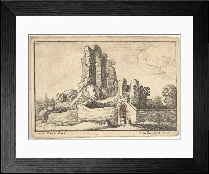 Framed Print : Ruins and a barred gate on the Esquiline Hill in Rome, 1673. Creator: Wenceslaus Hollar Framed Print : Ruins and a barred gate on the Esquiline Hill in Rome, 1673. Creator: Wenceslaus Hollar