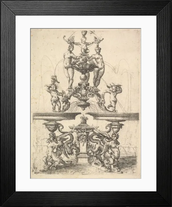 Framed Print : Design for a Fountain, Plate 119 from Dietterlins Architectura, 1598 Framed Print : Design for a Fountain, Plate 119 from Dietterlins Architectura, 1598