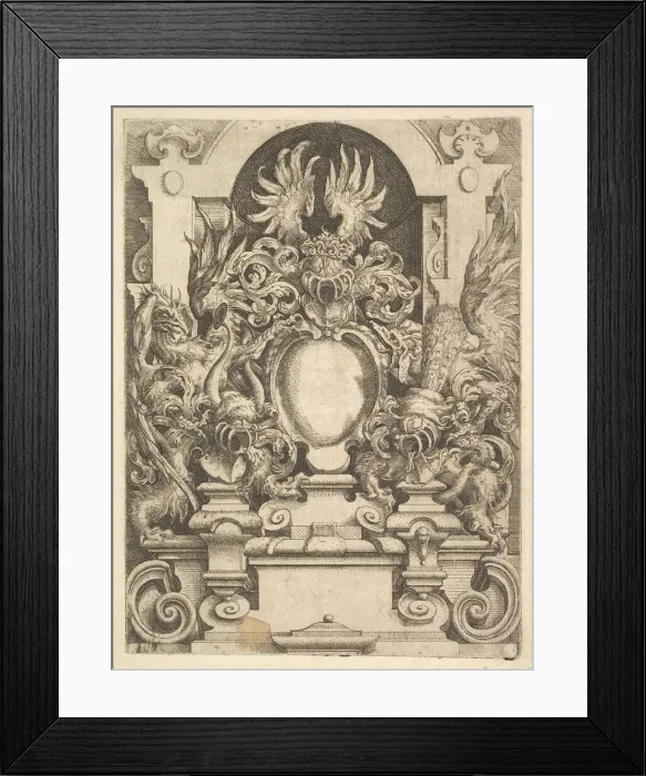 Framed Print : Design for a Cartouche, Plate from Dietterlins Architecttura, 1598 Framed Print : Design for a Cartouche, Plate from Dietterlins Architecttura, 1598