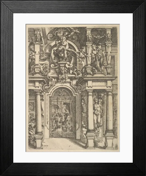 Framed Print : Ornament plate from Architettura, 1598. Creator: Wendel Dietterlin the Elder Framed Print : Ornament plate from Architettura, 1598. Creator: Wendel Dietterlin the Elder