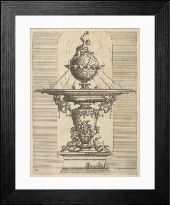 Framed Print : Design for a Fountain, plate 80 from Dietterlins Architettura, 1598 Framed Print : Design for a Fountain, plate 80 from Dietterlins Architettura, 1598
