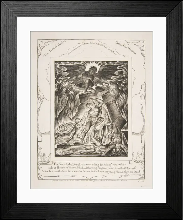 Framed Print : The Destruction of Jobs Sons, from Illustrations of the Book of Job, 1825-26 Framed Print : The Destruction of Jobs Sons, from Illustrations of the Book of Job, 1825-26