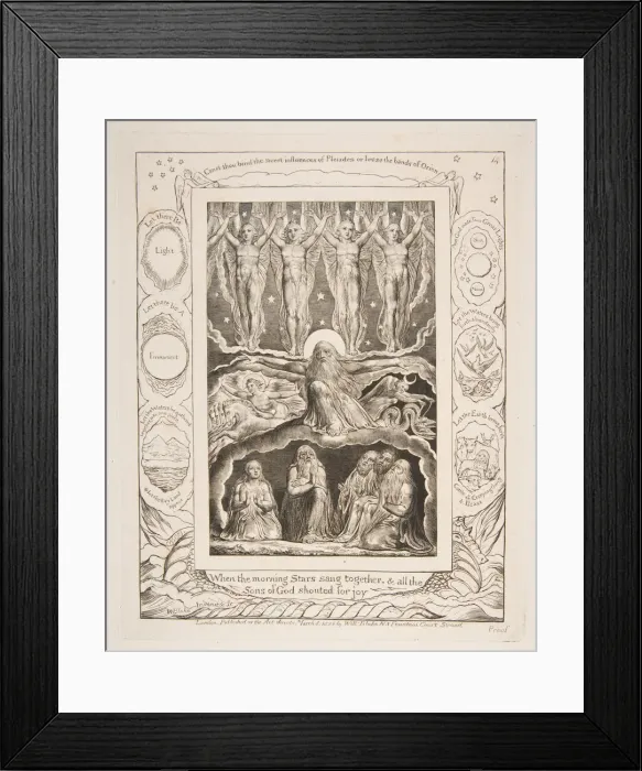 Framed Print : The Creation, from Illustrations of the Book of Job, 1825-26. Creator: William Blake Framed Print : The Creation, from Illustrations of the Book of Job, 1825-26. Creator: William Blake