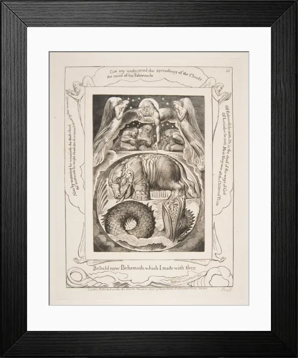 Framed Print : Behemoth and Leviathan, from Illustrations of the Book of Job, 1825-26 Framed Print : Behemoth and Leviathan, from Illustrations of the Book of Job, 1825-26