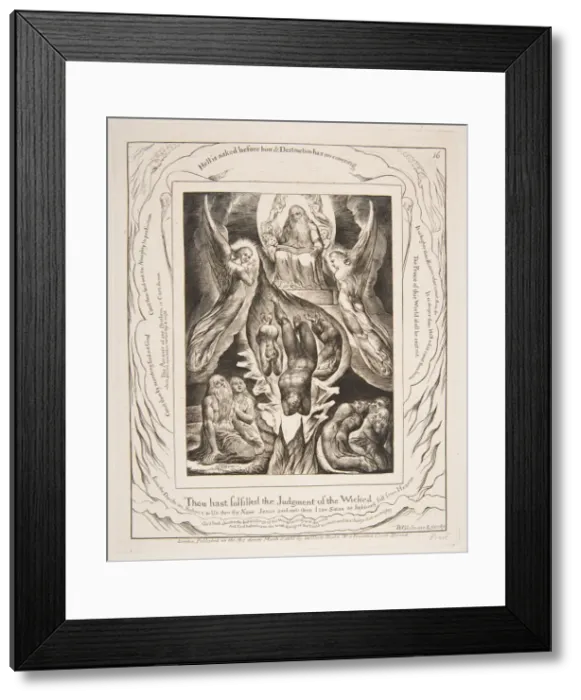 Framed Print : The Fall of Satan, from Illustrations of the Book of Job, 1825-26. Creator: William Blake Framed Print : The Fall of Satan, from Illustrations of the Book of Job, 1825-26. Creator: William Blake