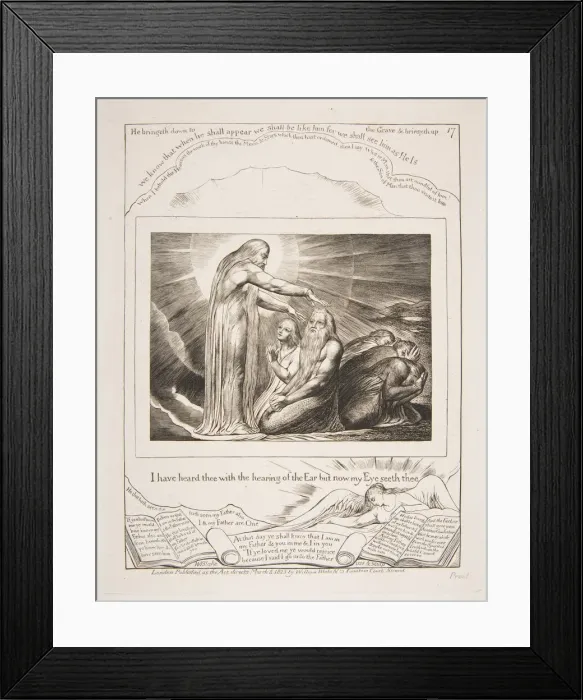 Framed Print : The Vision of God, from Illustrations of the Book of Job, 1825-26. Creator: William Blake Framed Print : The Vision of God, from Illustrations of the Book of Job, 1825-26. Creator: William Blake