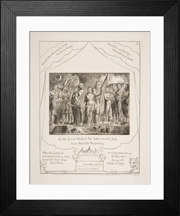 Framed Print : Job and his Wife restored to Prosperity, from Illustrations of the Book of Job, 1825-26 Framed Print : Job and his Wife restored to Prosperity, from Illustrations of the Book of Job, 1825-26