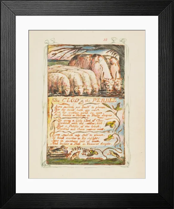 Framed Print : Songs of Innocence and of Experience: The Clod & the Pebble, ca. 1825 Framed Print : Songs of Innocence and of Experience: The Clod & the Pebble, ca. 1825