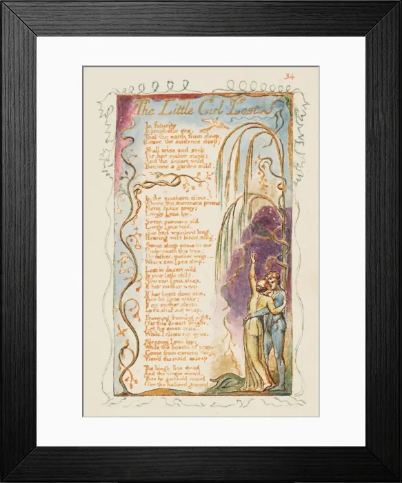 Framed Print : Songs of Innocence and of Experience: The Little Girl Lost, ca. 1825 Framed Print : Songs of Innocence and of Experience: The Little Girl Lost, ca. 1825