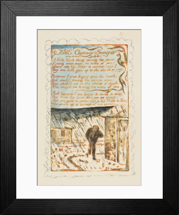 Framed Print : Songs of Innocence and of Experience: The Chimney Sweeper, ca. 1825 Framed Print : Songs of Innocence and of Experience: The Chimney Sweeper, ca. 1825