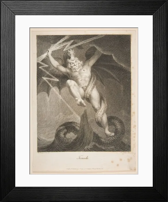 Framed Print : Tornado-Zeus Battling Typhon (Erasmus Darwin, The Botanic Garden), August 1, 1795 Framed Print : Tornado-Zeus Battling Typhon (Erasmus Darwin, The Botanic Garden), August 1, 1795