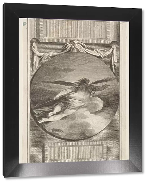 Winged Figure Flying Through Clouds, ca. 1780-87. Creator: William Blake