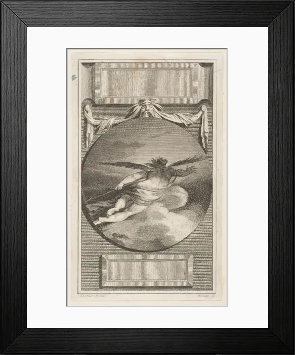 Framed Print : Winged Figure Flying Through Clouds, ca. 1780-87. Creator: William Blake Framed Print : Winged Figure Flying Through Clouds, ca. 1780-87. Creator: William Blake