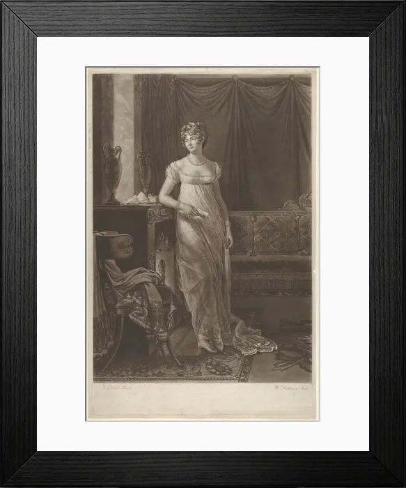 Framed Print : Madame Talleyrand, ca. 1808. Creator: William Dickinson Framed Print : Madame Talleyrand, ca. 1808. Creator: William Dickinson
