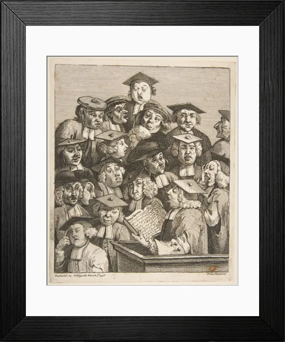 Framed Print : Scholars at a Lecture, March 3, 1736. Creator: William Hogarth Framed Print : Scholars at a Lecture, March 3, 1736. Creator: William Hogarth