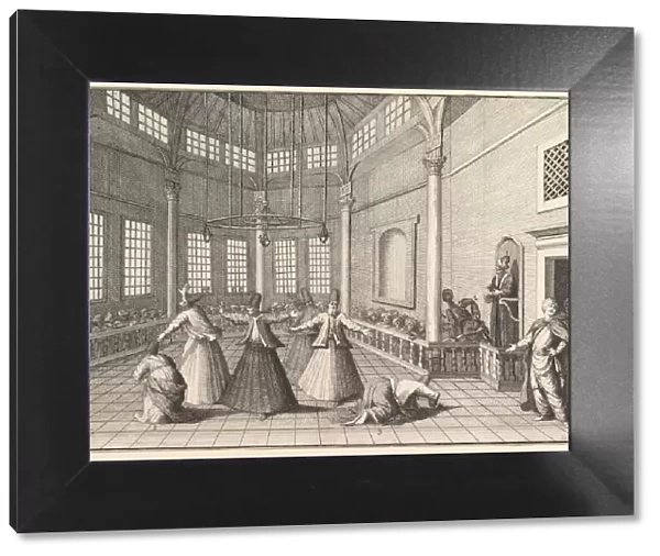 The Inside of a Mosque, the Dervishes Dancing (Aubry de La Mottrayes '