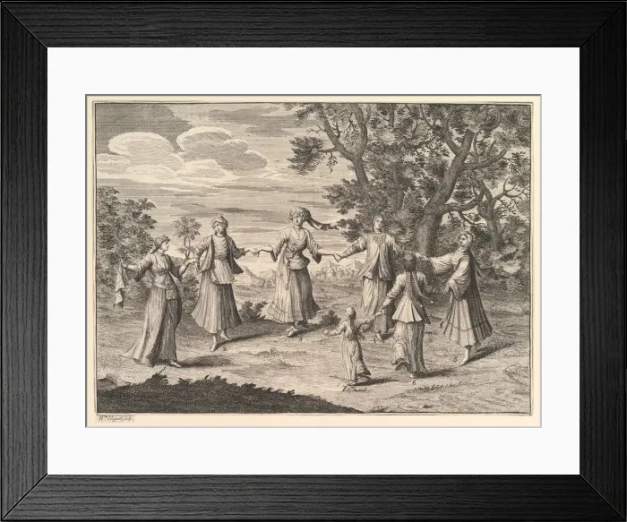 Framed Print : A Native Dance (Aubry de La Mottrayes Travels throughout Europe Framed Print : A Native Dance (Aubry de La Mottrayes Travels throughout Europe