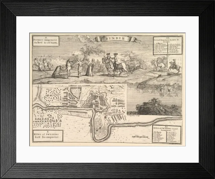 Framed Print : Charles XII at Bender (Aubry de La Mottrayes Travels throughout Europe Framed Print : Charles XII at Bender (Aubry de La Mottrayes Travels throughout Europe